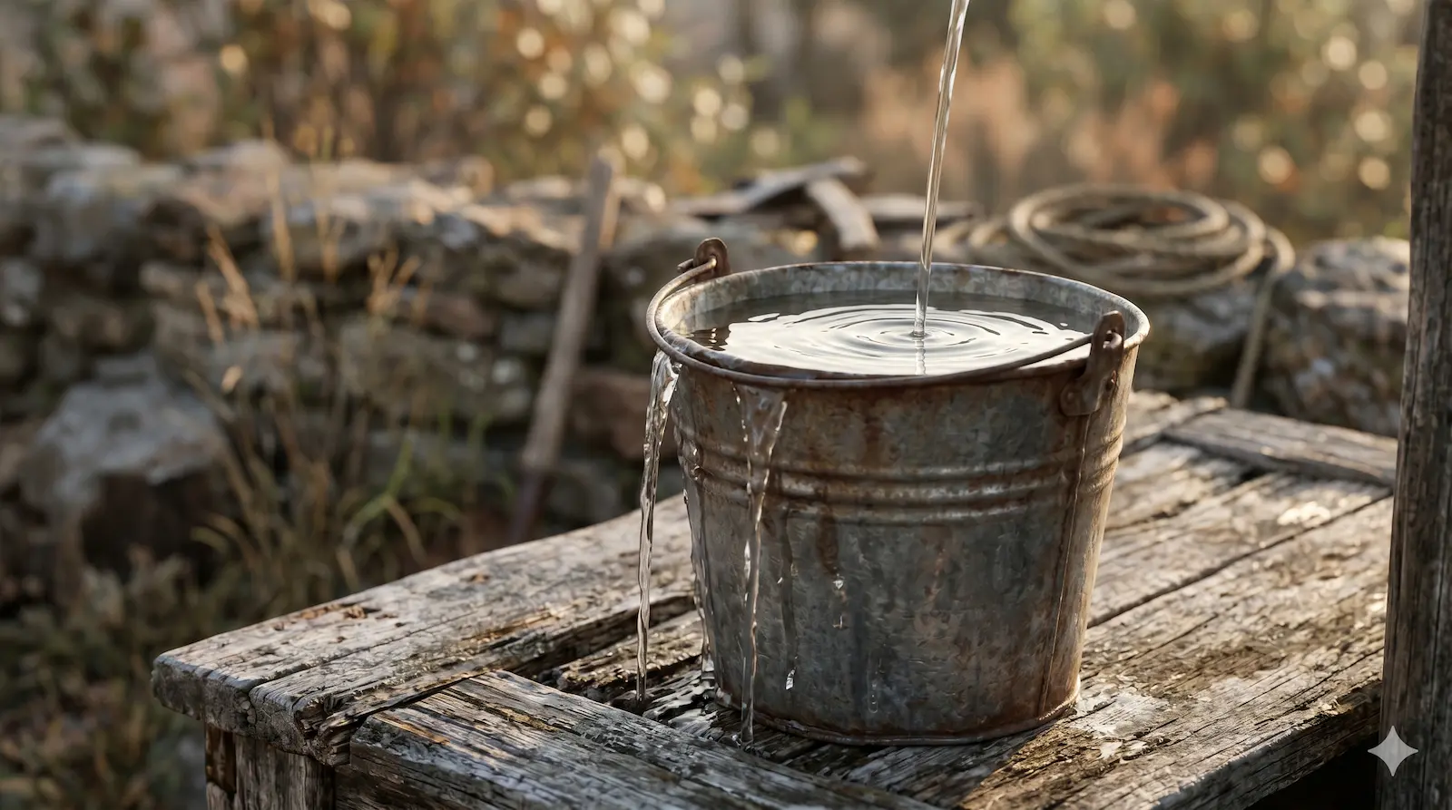 Überlaufender Metalleimer mit zulaufendem Wasserstrahl – Behandlungs-Prävalenz-Paradox bei psychischer Belastung